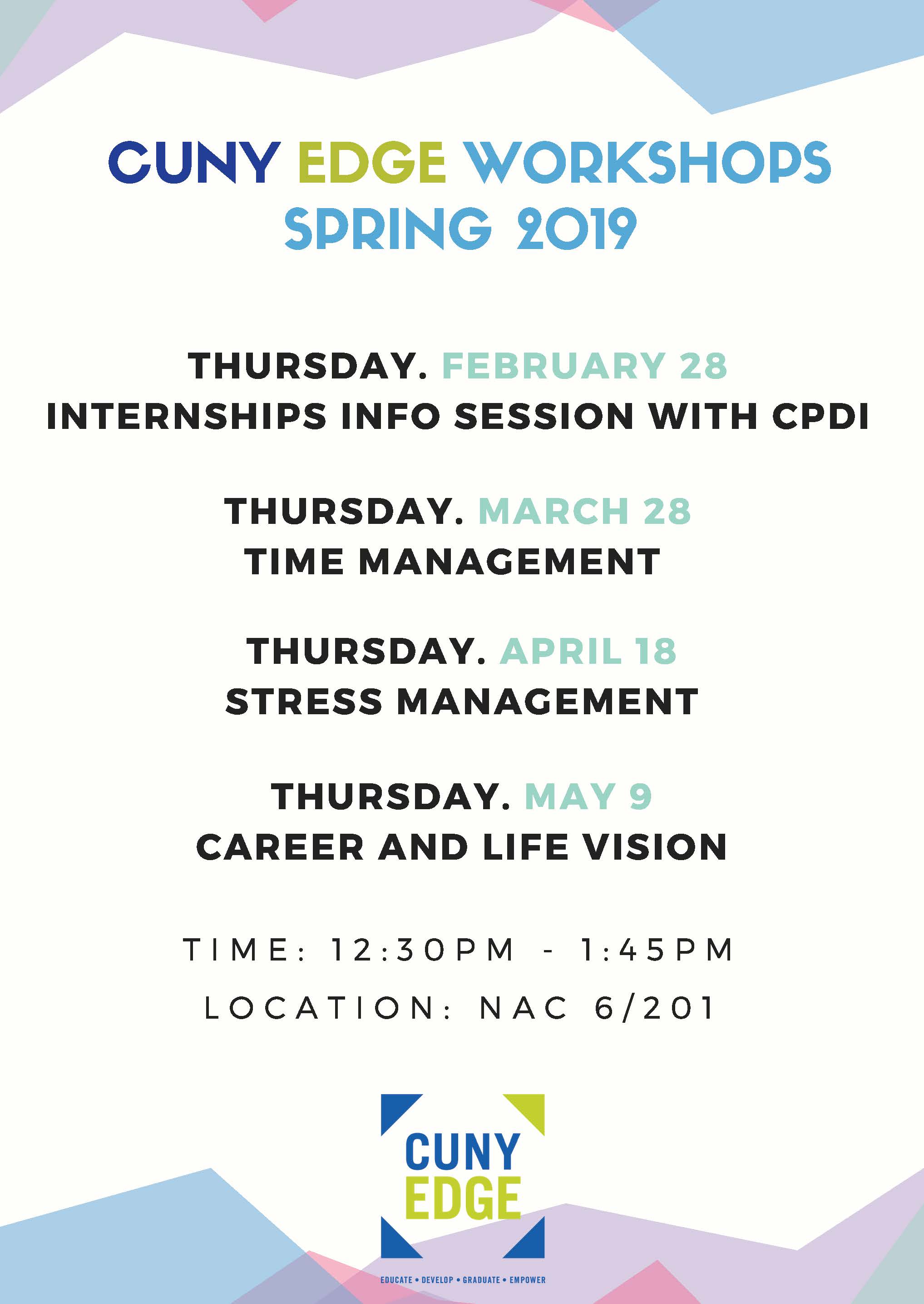Calendar Events Spring '19 | The City College of New York
