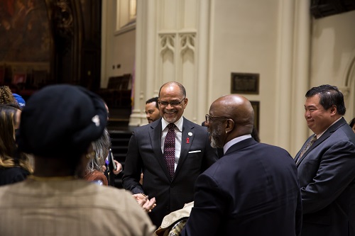 David Banks event photo with crowd