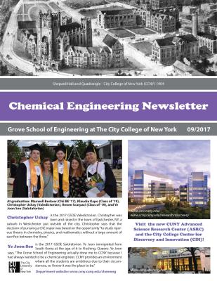 Image of Fall 2017 ChE Newsletter with Story about Chris Ushay