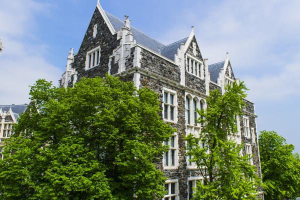 CCNY Shepard Hall exterior on a summer day