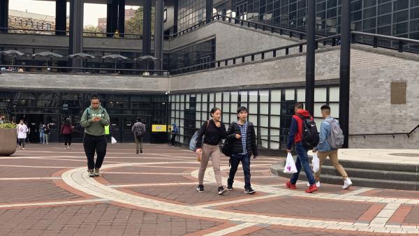 Students walking out the nac building 