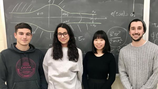 CCNY Society of Physics Students chapter members [from left]: Mike Gaziani, Jireh Garcia, Lisa Chan and Matthew Kubikowski.