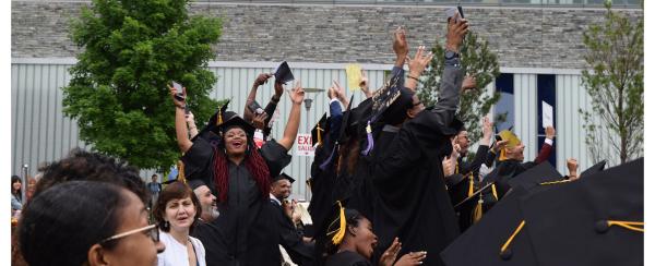 Students at Graduation celebrating 