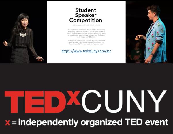 As a student-run conference, TEDxCUNY is dedicated to amplifying the voices of CUNY - including the voices of CUNY students. Each year, we welcome students to apply to speak on our stage, and we work with our finalists to craft the perfect TEDx talk. go to: https://www.tedxcuny.com/ssc for more information