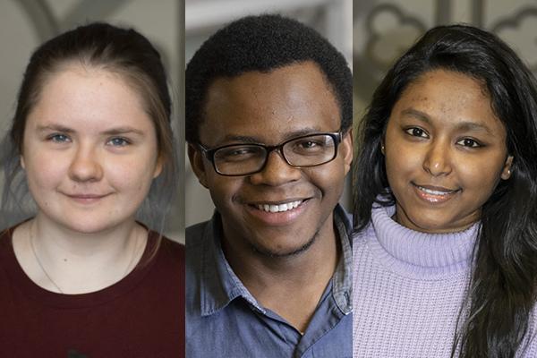 Eisenhower Fellows (from left) are Vicktorija Molodecka, Seydou Konate and Shirazum Munira Shachi.