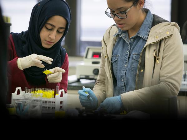 Science Student in lab