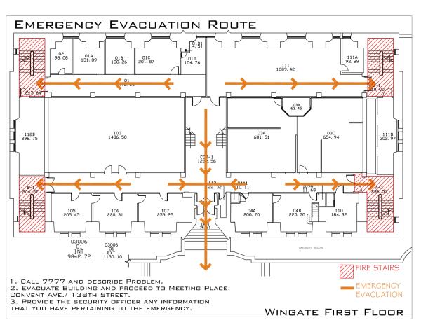 Wingate Hall - Evacuation Route 2