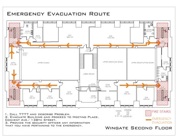 Wingate Hall - Evacuation Route 3