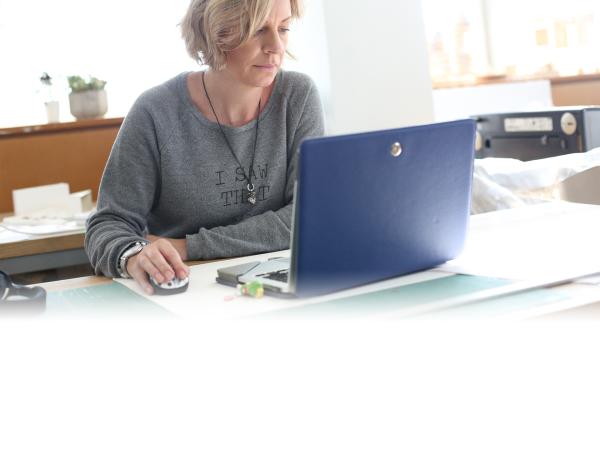 Student using computer