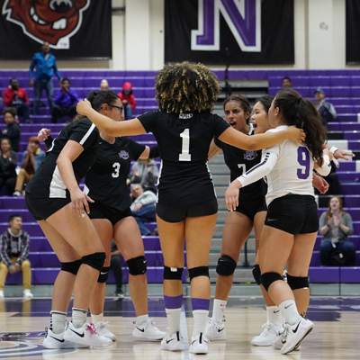 CCNY's Female Athletics players volleyball