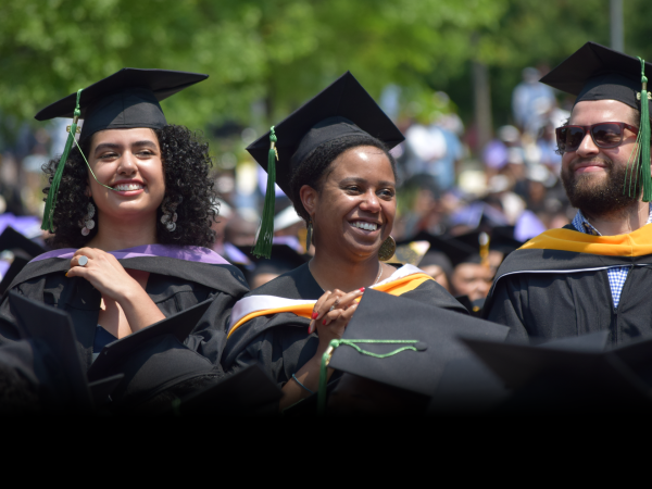 Students at commencement 