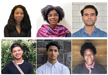 Hollander Fellows (top, from left): Portorreal, Fletcher, Brown Velasquez; and Hollander Awardees (bottom, from left): Amadis, Shepard and Goldberg.