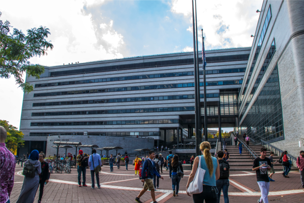 CCNY Campus Building With Students