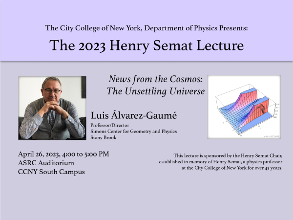 2023 Henry Semat Lecture - Luis Álvarez-Gaumé