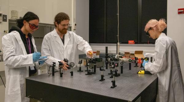 "Science for Ukraine" participants from two specialized Ukrainian high schools for gifted students pictured at the Advanced Science Research Center at CCNY.