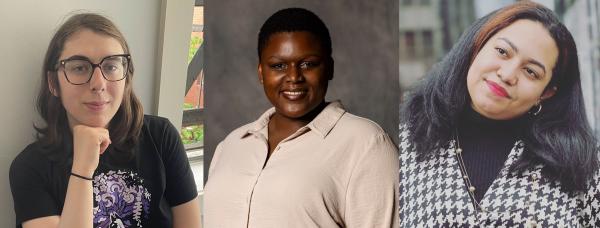 CCNY's 2024 Gilman Scholars [from left]: Amber Raine McCandless, Deborah Cobourne and Marlyn Santos-De La Rosa. 