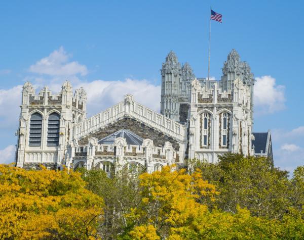 CCNY's Shepard Hall in the fall.