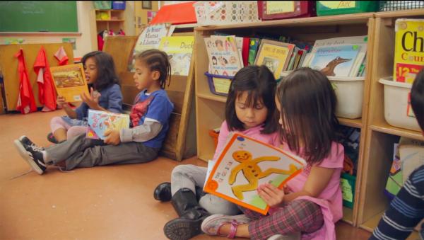 Still from Beverly Falk's Walking Alongside the Learner: Curriculum in Yvonne’s Pre-K Classroom.