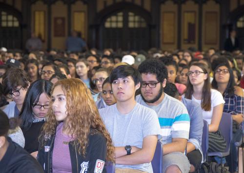 Students at CCNY's Freshman Convocation reflect the college's diversity.