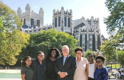 Dean Maurizio Trevisan with students