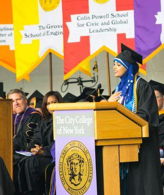 Salutatorian Orubba Almansouri at 2016 commencement