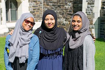 Cultural Corps Interns 2016-from left: Maryam Hinson, Sabrina Yeasmin and Bushra Begum.