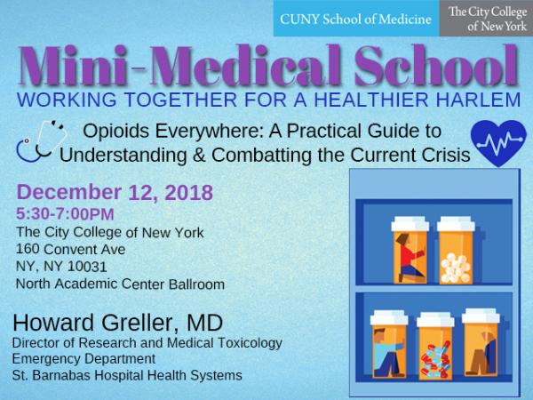 CCNY Mini-Medical School talk to address opioid crisis