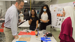 Professor Bikson Discusses Senior Design Projects with Students