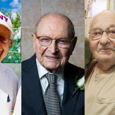 CCNY Centenarians [from left] Abe Small, Herb Rubin & Milton Fechter
