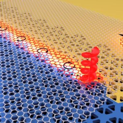 Alex Khanikaev research: Topologically distinct photonic crystals (orange and blue) 