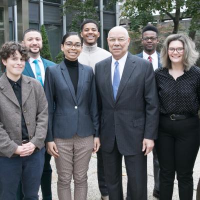 Colin Powell with CPS students